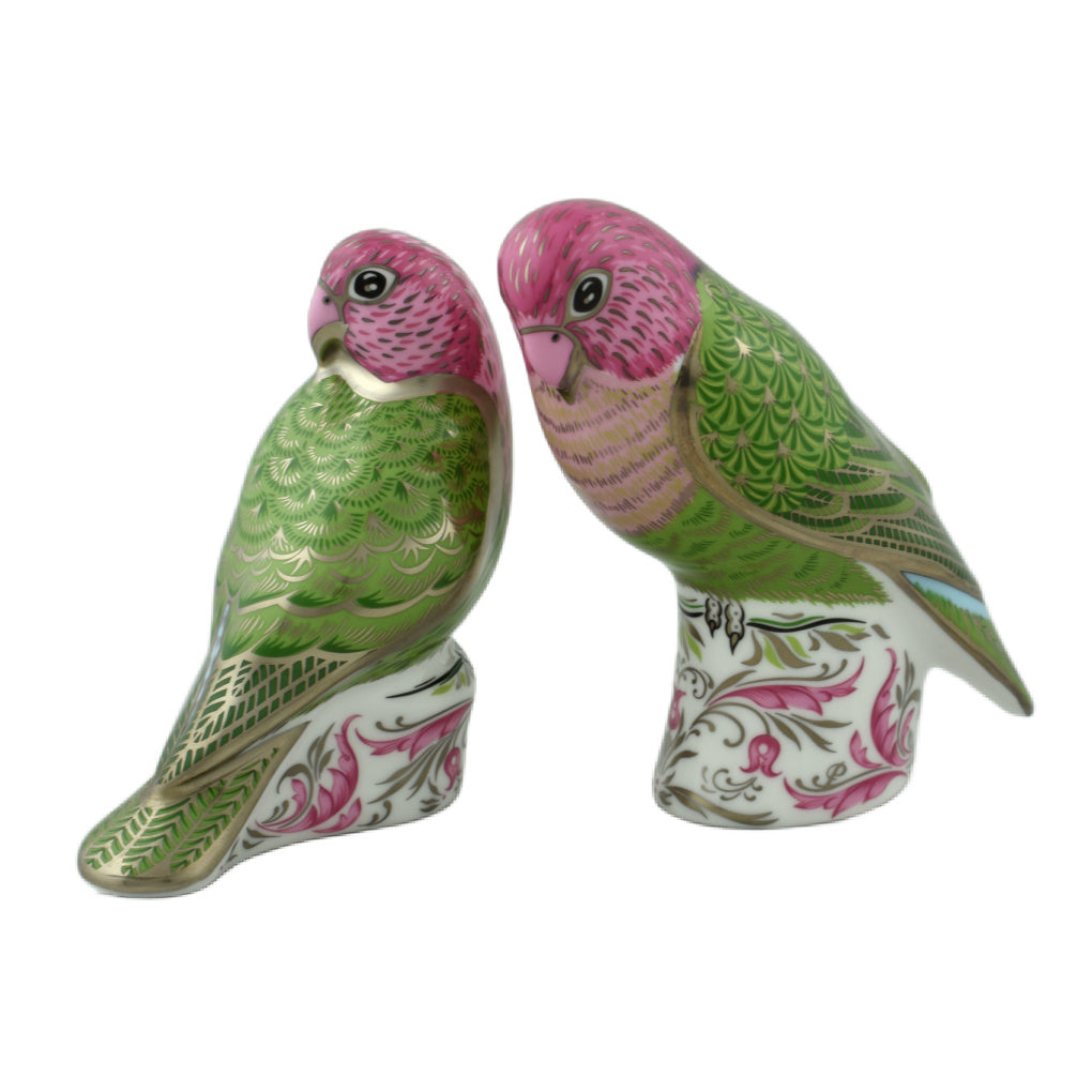 Royal Crown Derby Majestic Lovebird Pair-Paperweights-Goviers