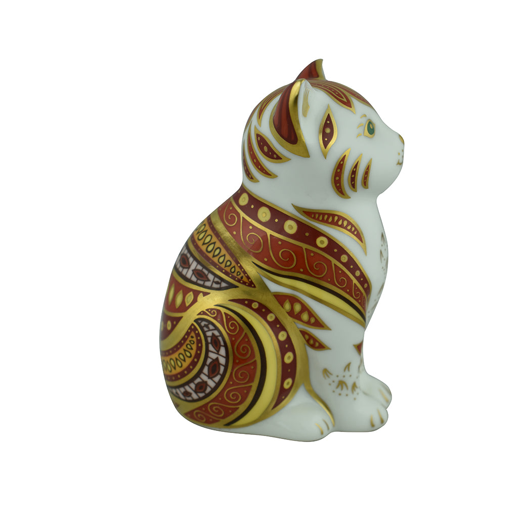Royal Crown Derby Marmalade Kitten-Paperweights-Goviers