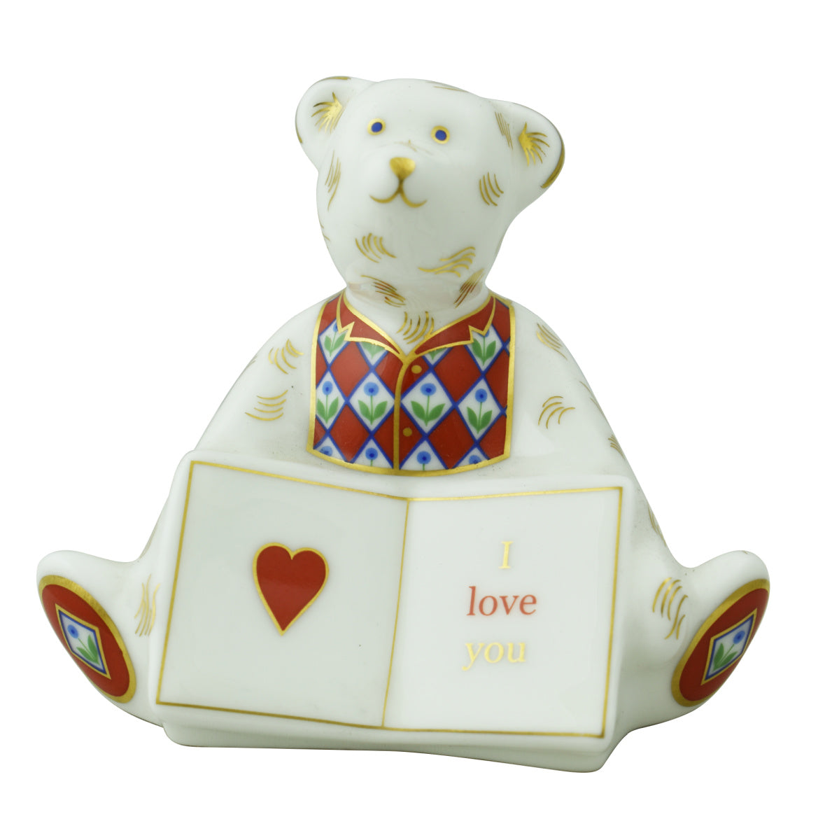 Royal Crown Derby Mini Bear I Love You-Paperweights-Goviers