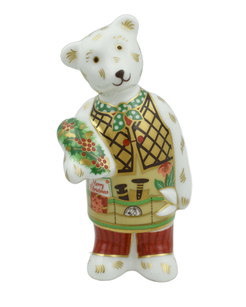 Royal Crown Derby Mini Christmas Bear Gardener-Paperweights-Goviers