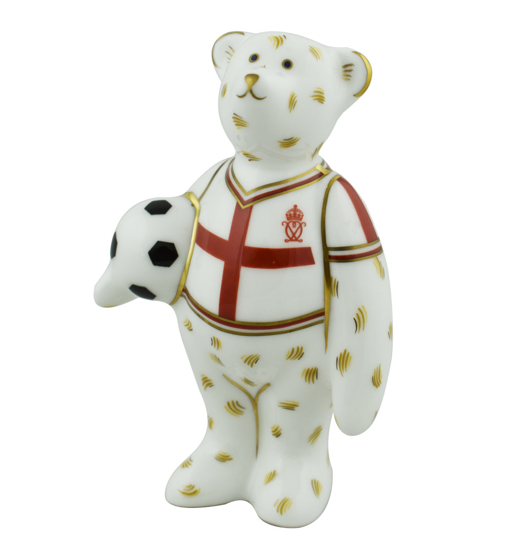 Royal Crown Derby Mini England Footballer Bear 06-Paperweights-Goviers