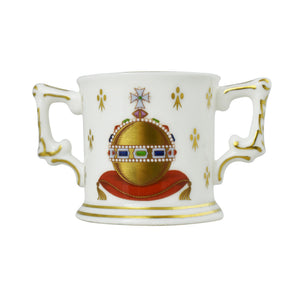Royal Crown Derby Mini Loving Cup Coronation Orb-Commemoratives-Goviers