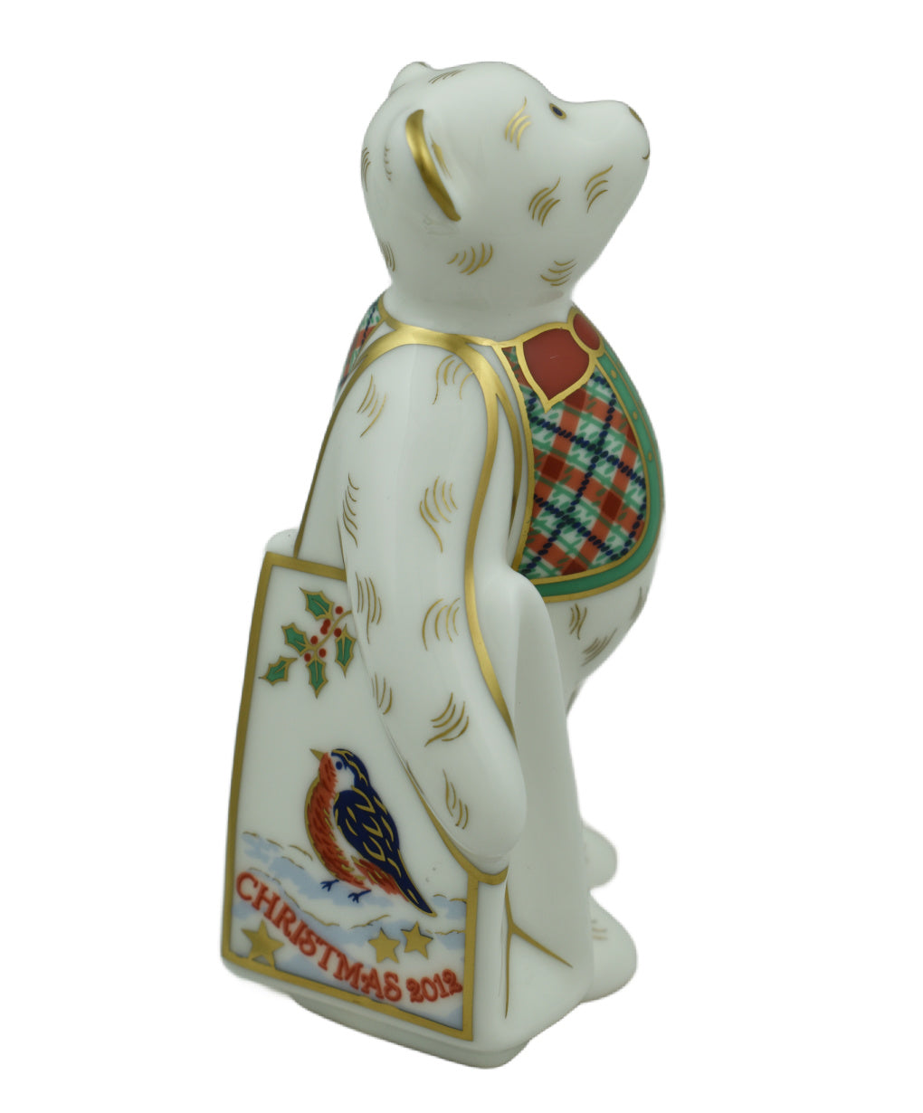 Royal Crown Derby Mini Robin Shopper Bear-Paperweights-Goviers