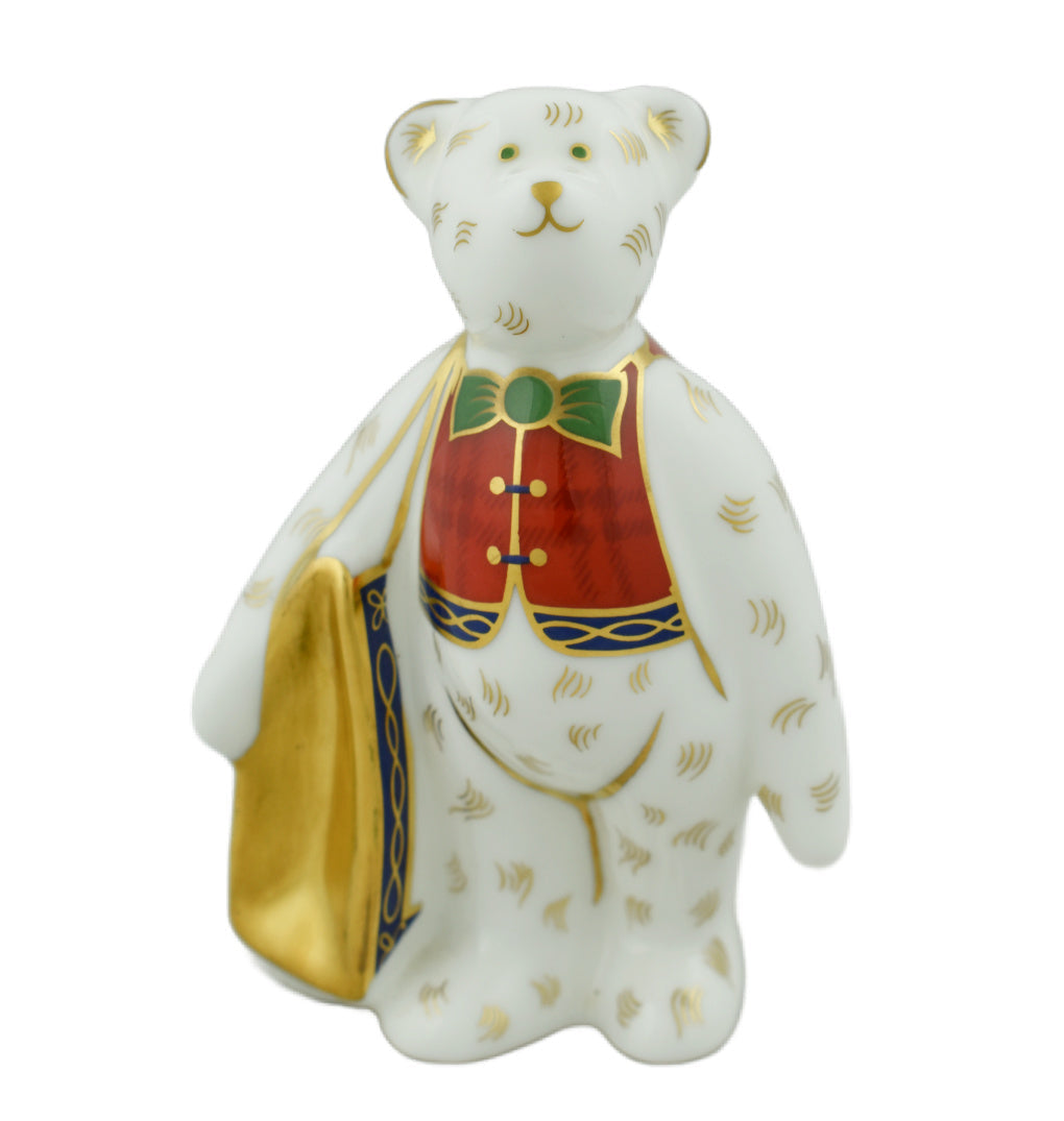 Royal Crown Derby Mini Shopper Bear Hamish-Paperweights-Goviers