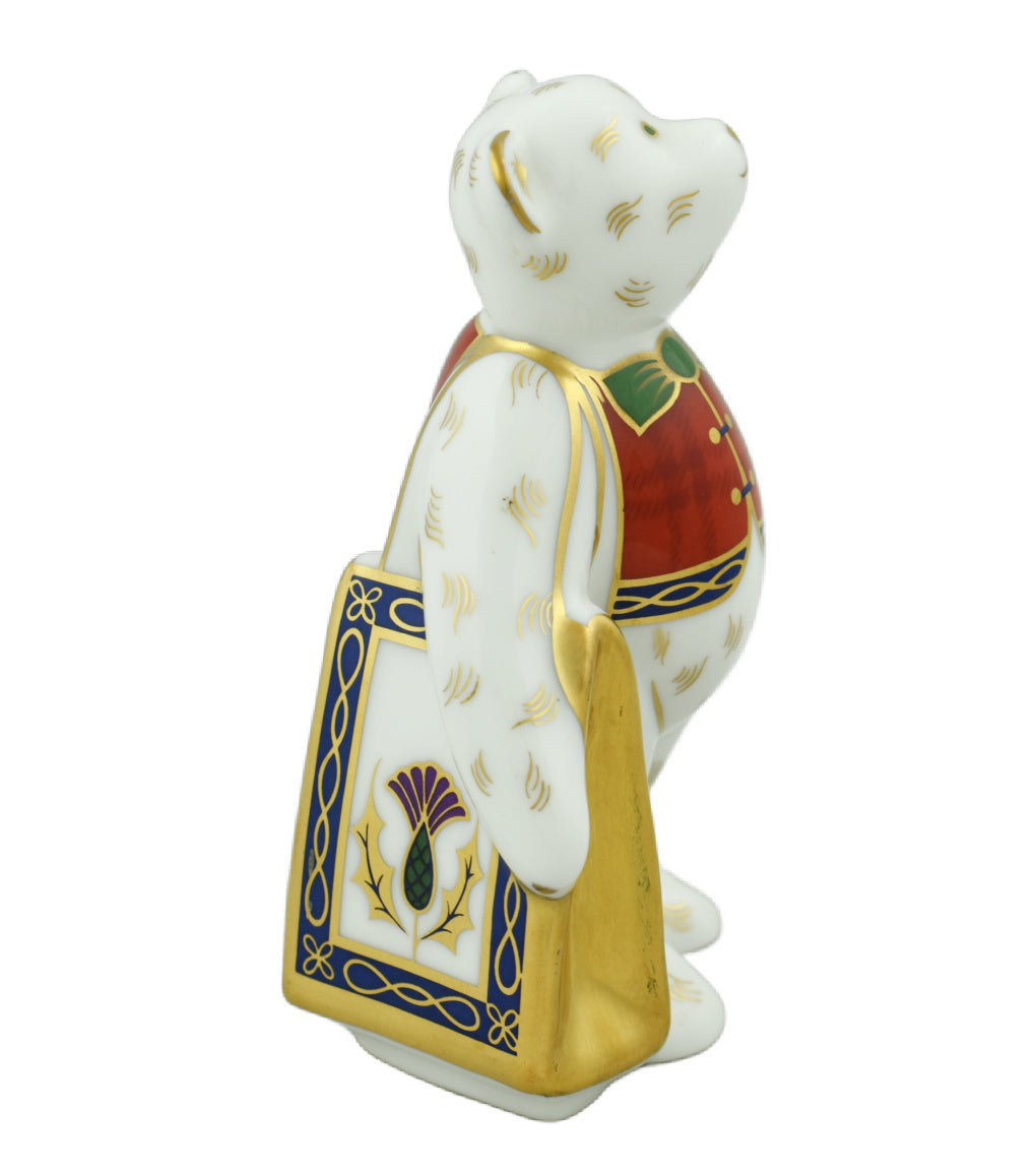 Royal Crown Derby Mini Shopper Bear Hamish-Paperweights-Goviers