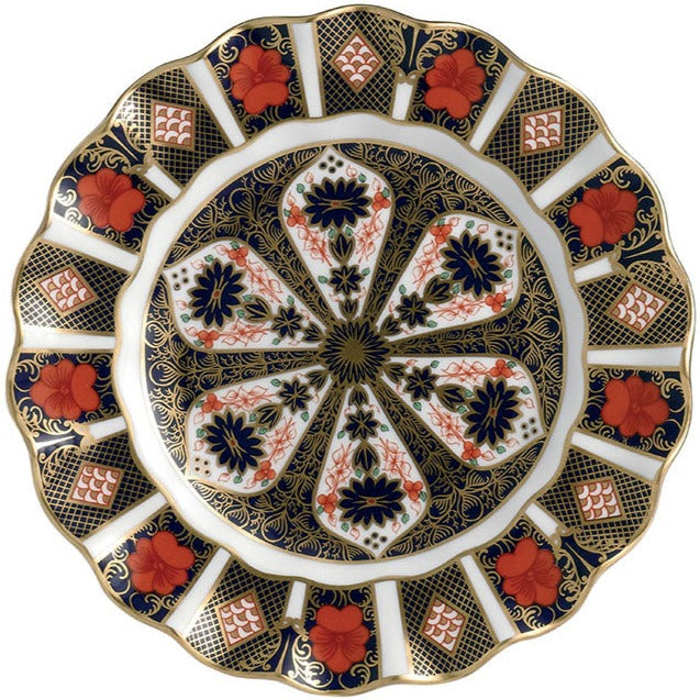 Royal Crown Derby Old Imari Fluted Dessert Plate 22cm Gift Boxed New-Goviers