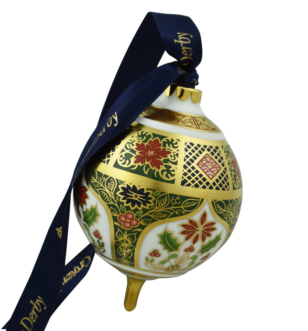Royal Crown Derby Old Imari Holiday Round Bauble-Christmas-Goviers