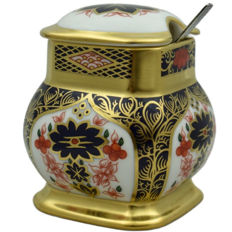 Royal Crown Derby Old Imari Mustard Pot-Home Accessories-Goviers