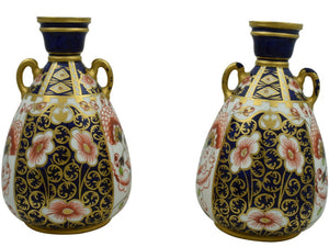 Royal Crown Derby Old Imari Pair of Urn Vases-Vases-Goviers