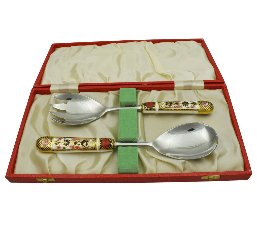 Royal Crown Derby Old Imari Salad Cutlery Set-Home Accessories-Goviers