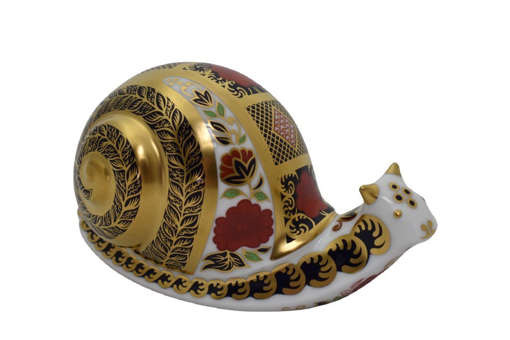 Royal Crown Derby Old Imari Snail-Paperweights-Goviers
