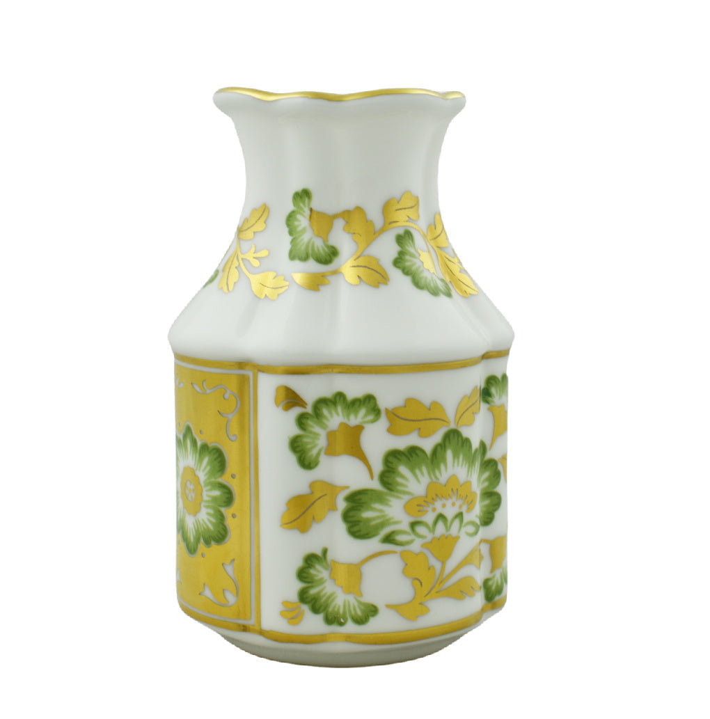 Royal Crown Derby Panel Green Primrose Vase-Home Accessories-Goviers