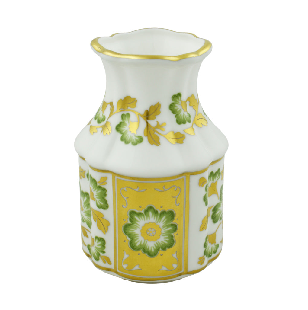 Royal Crown Derby Panel Green Primrose Vase-Home Accessories-Goviers