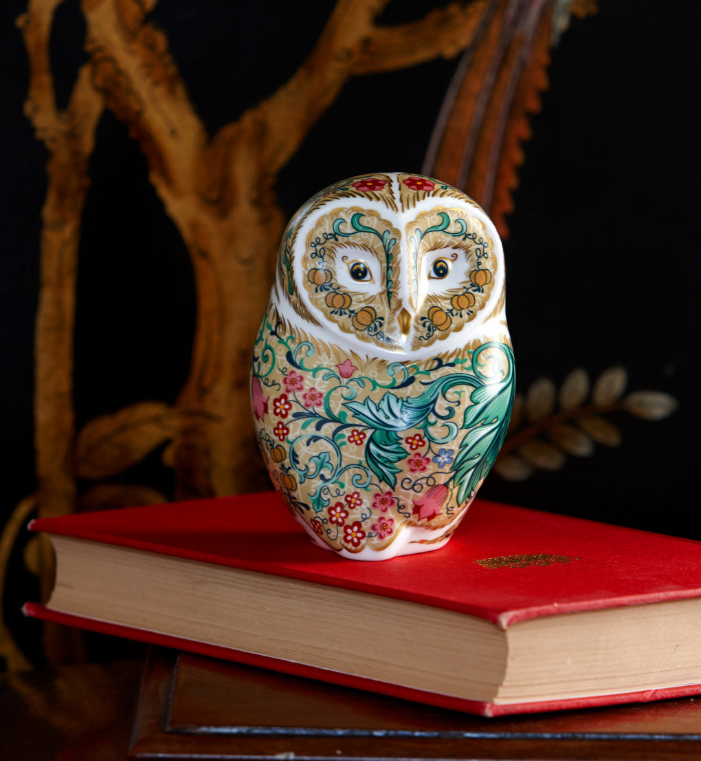 Royal Crown Derby Parchment Owl PreLoved-Paperweights-Goviers