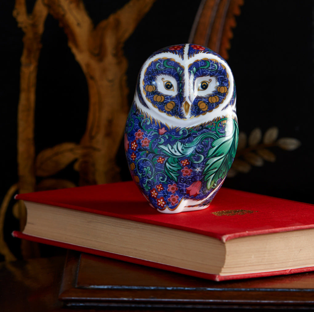Royal Crown Derby Periwinkle Owl PreLoved-Paperweights-Goviers