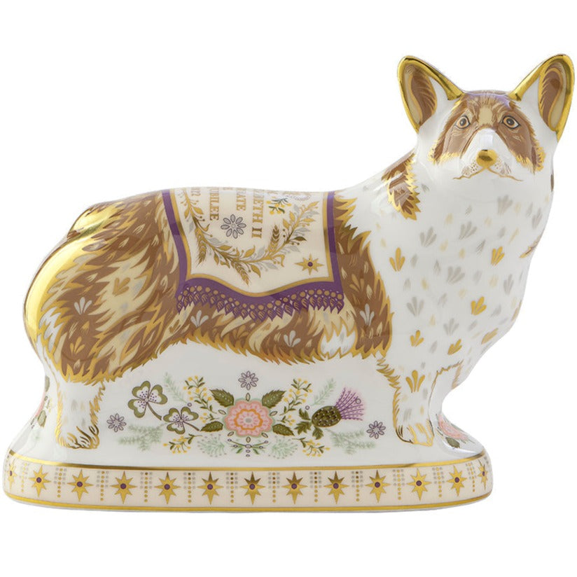 Royal Crown Derby Platinum Jubilee Corgi-Commemoratives-Goviers