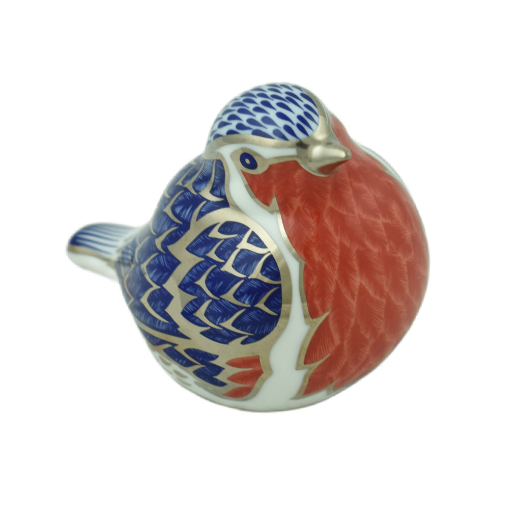 Royal Crown Derby Platinum Robin-Paperweights-Goviers
