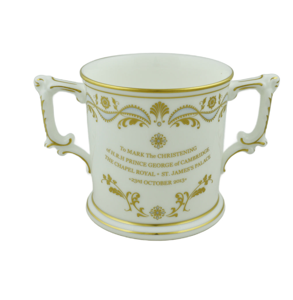 Royal Crown Derby Prince George Christening Loving Cup-Commemoratives-Goviers