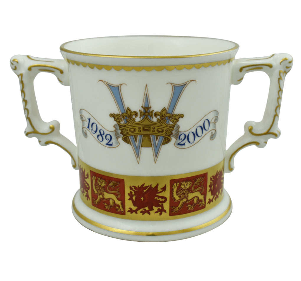Royal Crown Derby Prince William 18th Birthday Loving Cup-Commemoratives-Goviers