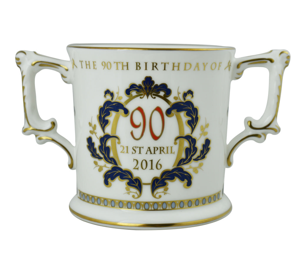 Royal Crown Derby QE 90th Birthday Loving Cup-Commemoratives-Goviers