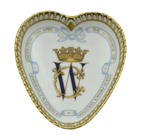 Royal Crown Derby Royal Wedding W & C Heart Tray-Paperweights-Goviers