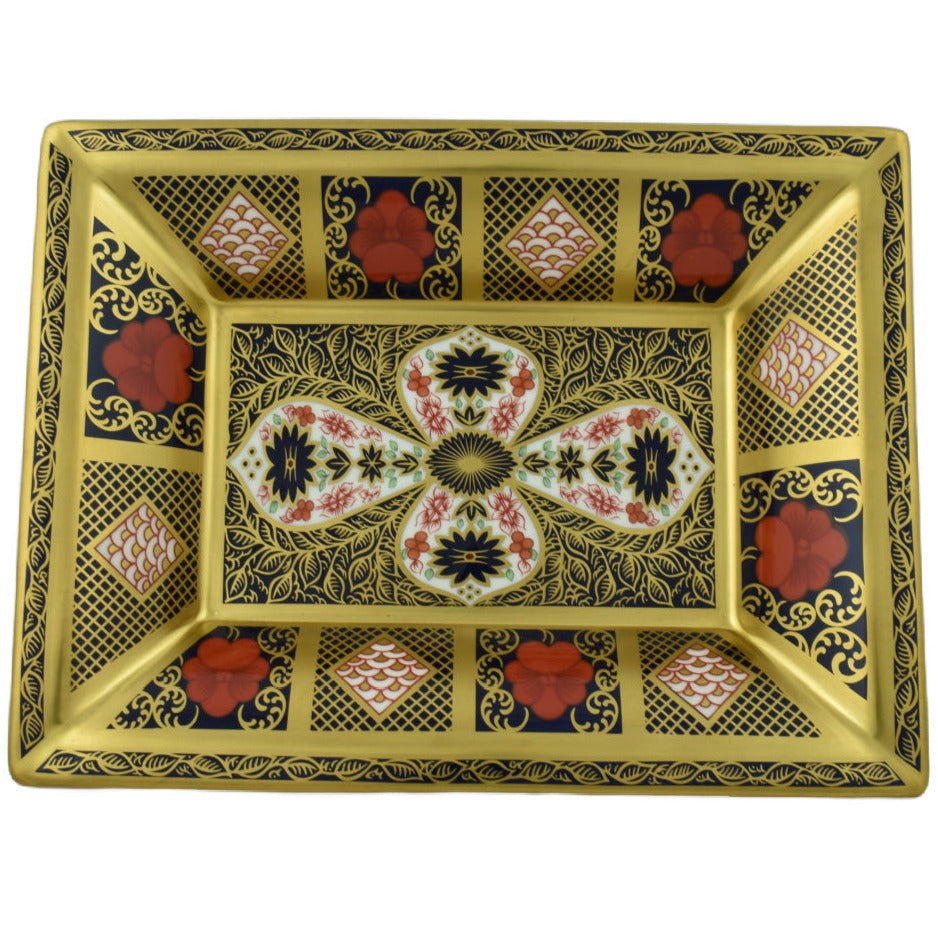 Royal Crown Derby SGB Golden Anniversary Rectangular Tray-Home Accessories-Goviers