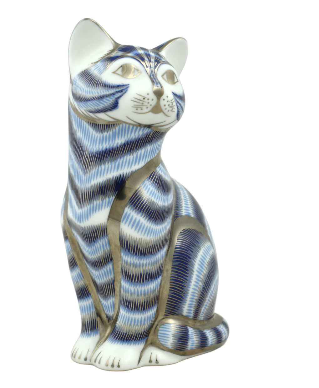 Royal Crown Derby Silver Tabby Cat-Paperweights-Goviers