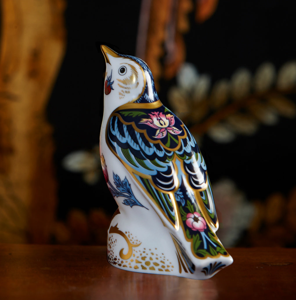 Royal Crown Derby Thrush Strawberry Thief PreLoved-Paperweights-Goviers