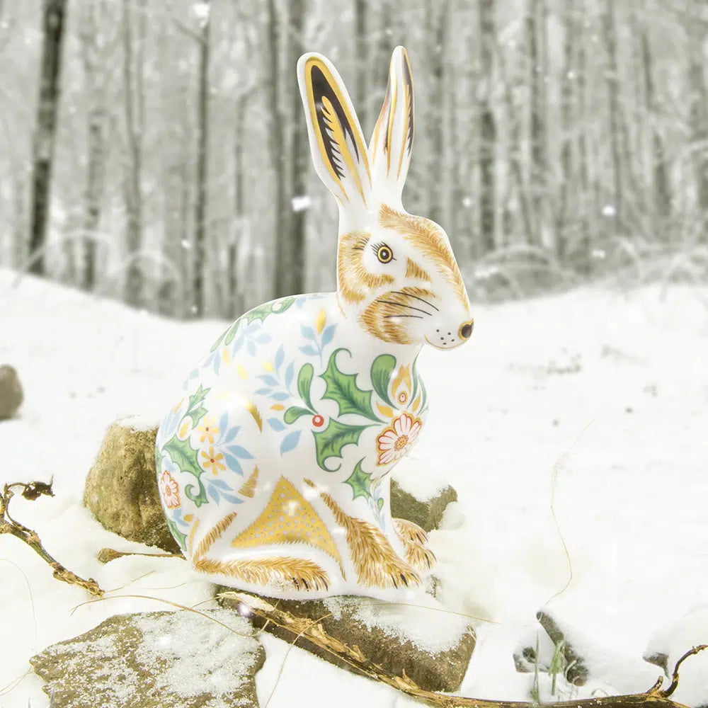 Royal Crown Derby Winter Hare New - Goviers of Sidmouth