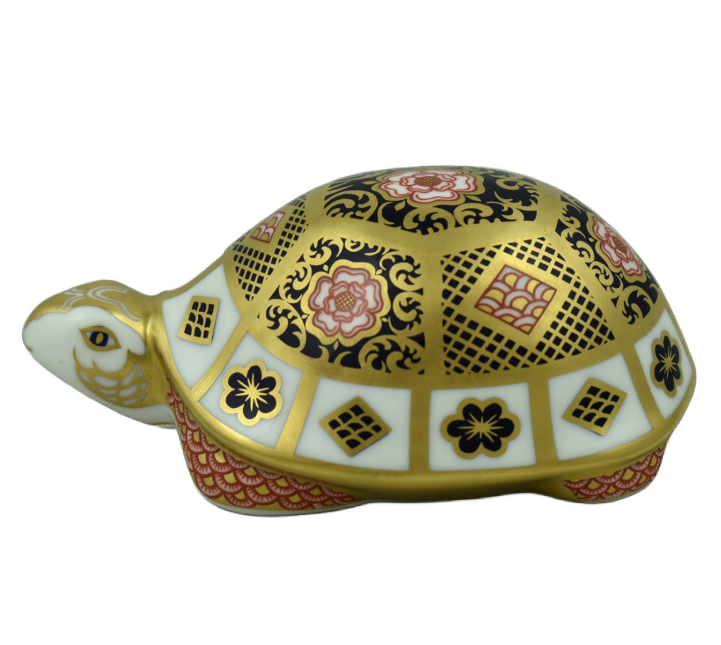 Royal Crown Derby Yorkshire Rose Baby Tortoise-Paperweights-Goviers