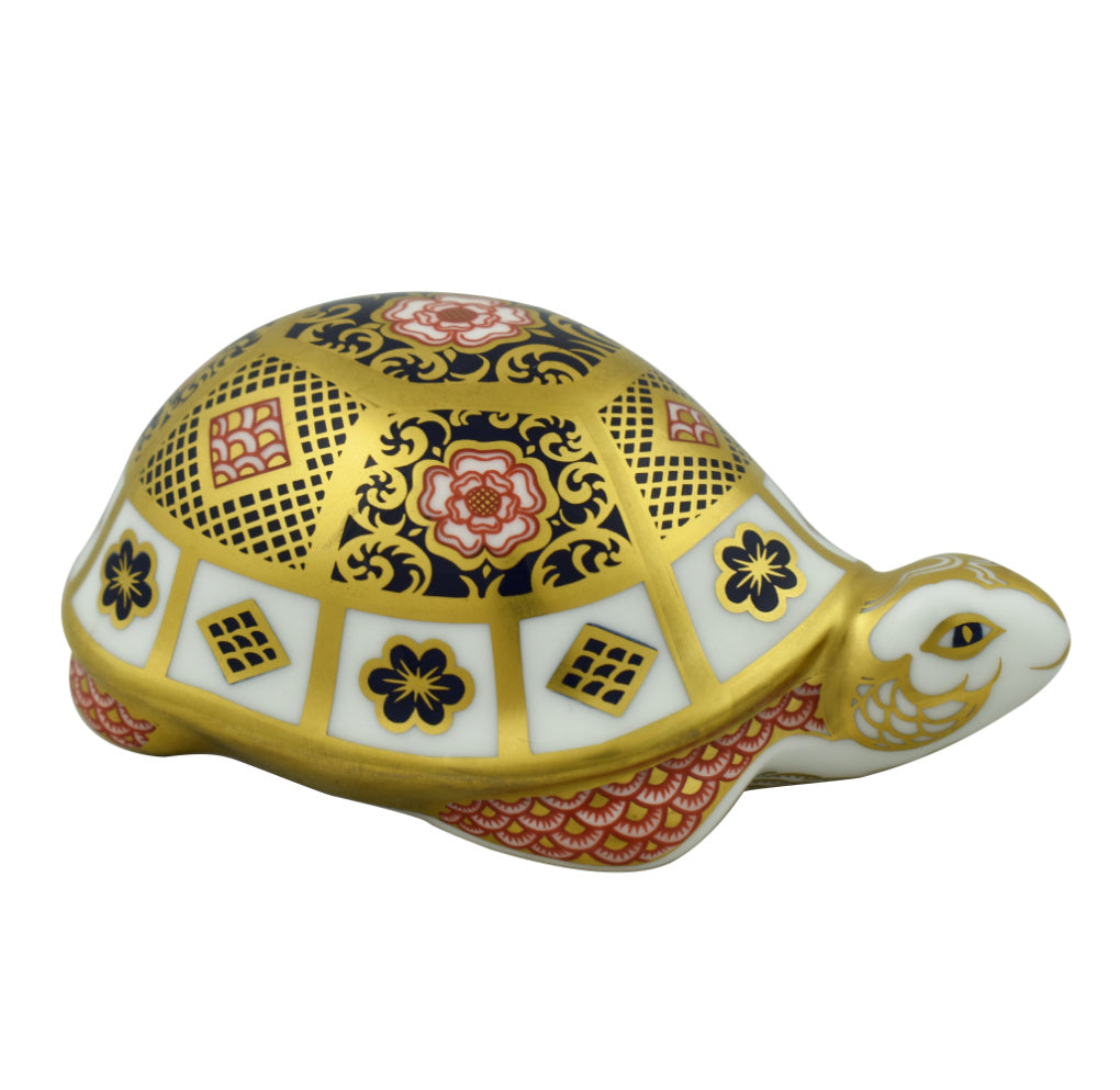 Royal Crown Derby Yorkshire Rose Baby Tortoise-Paperweights-Goviers