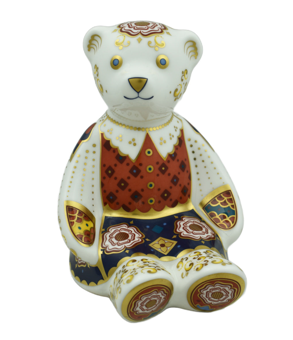 Royal Crown Derby Yorkshire Rose Mummy Teddy Bear-Paperweights-Goviers