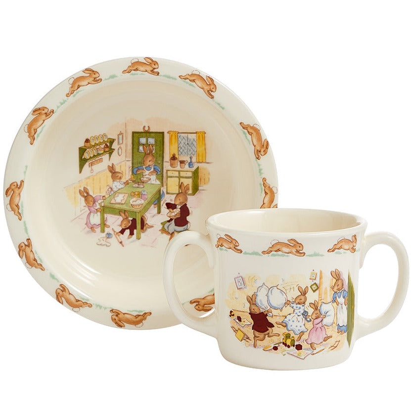 Royal Doulton Bunnykins Baby Set - Bowl/Two Handled Mug-Collectables-Goviers
