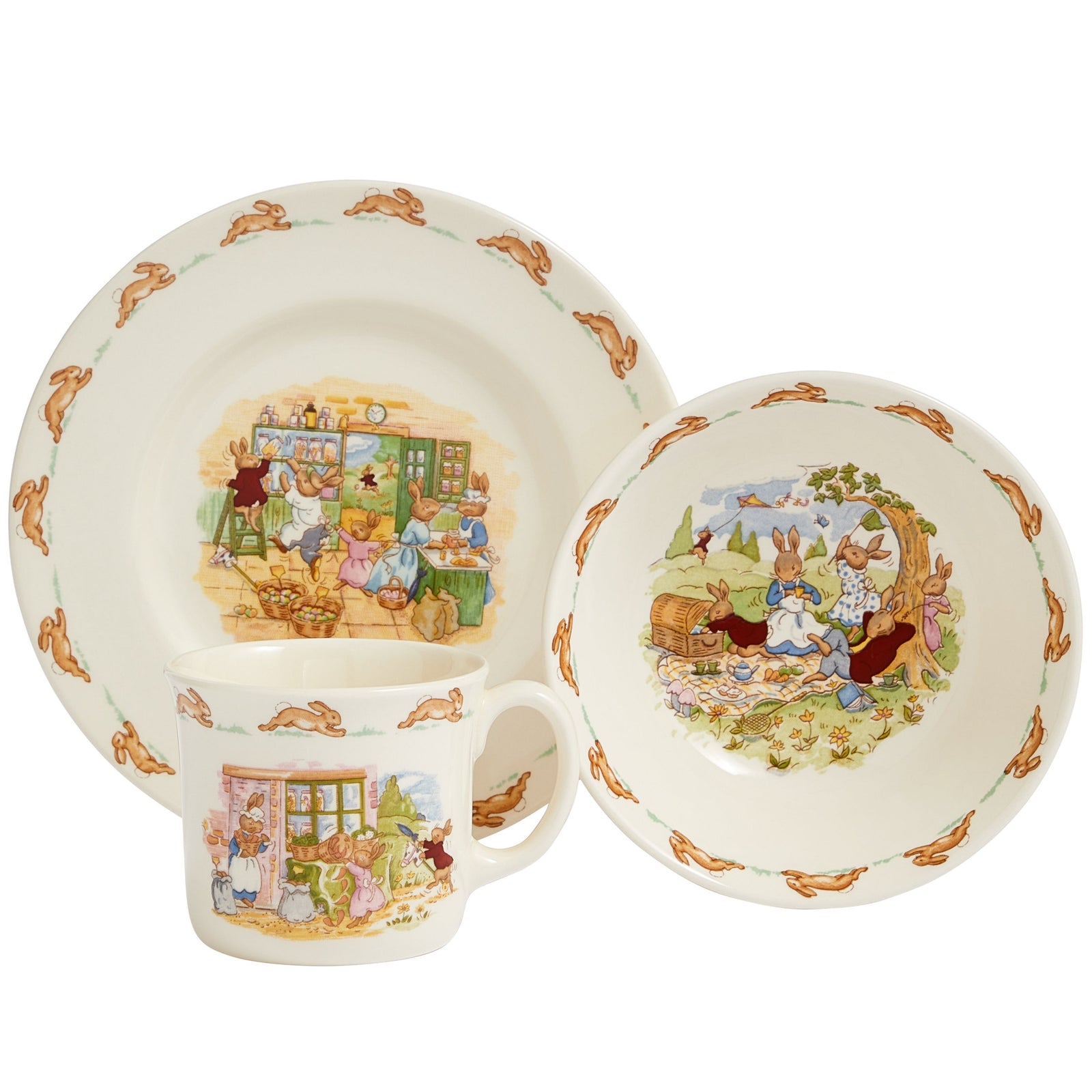 Royal Doulton Bunnykins Children's Bowl, Plate & Mug 3-Piece Set-Goviers