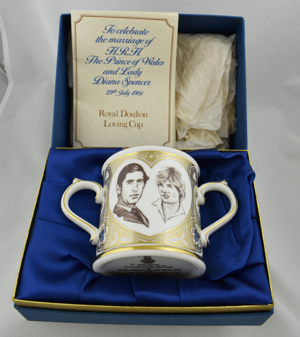 Royal Doulton Prince of Wales and Lady Diana Spencer Wedding Loving Cup-Royal Commemorative-Goviers