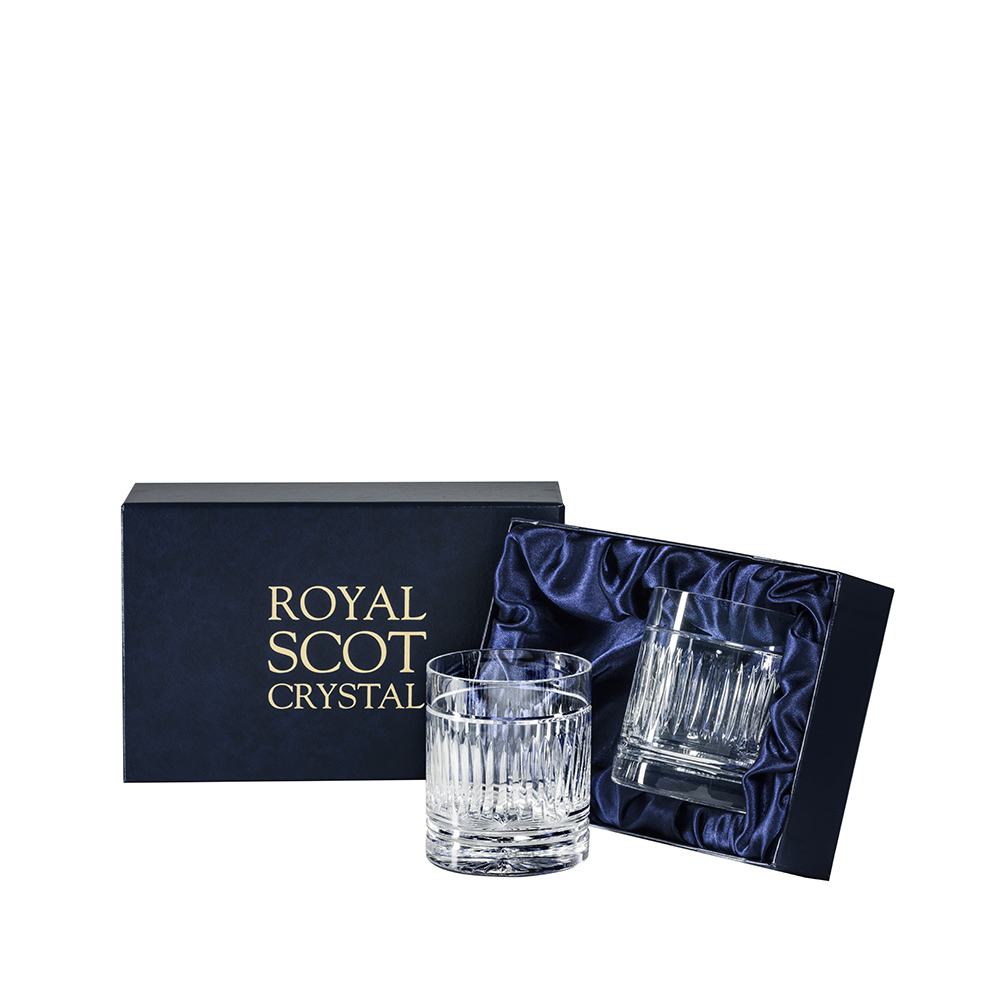 Royal Scot Crystal Art Deco Large On the Rocks Tumblers Set of 2-Home & Garden > Kitchen & Dining > Tableware > Drinkware-Goviers