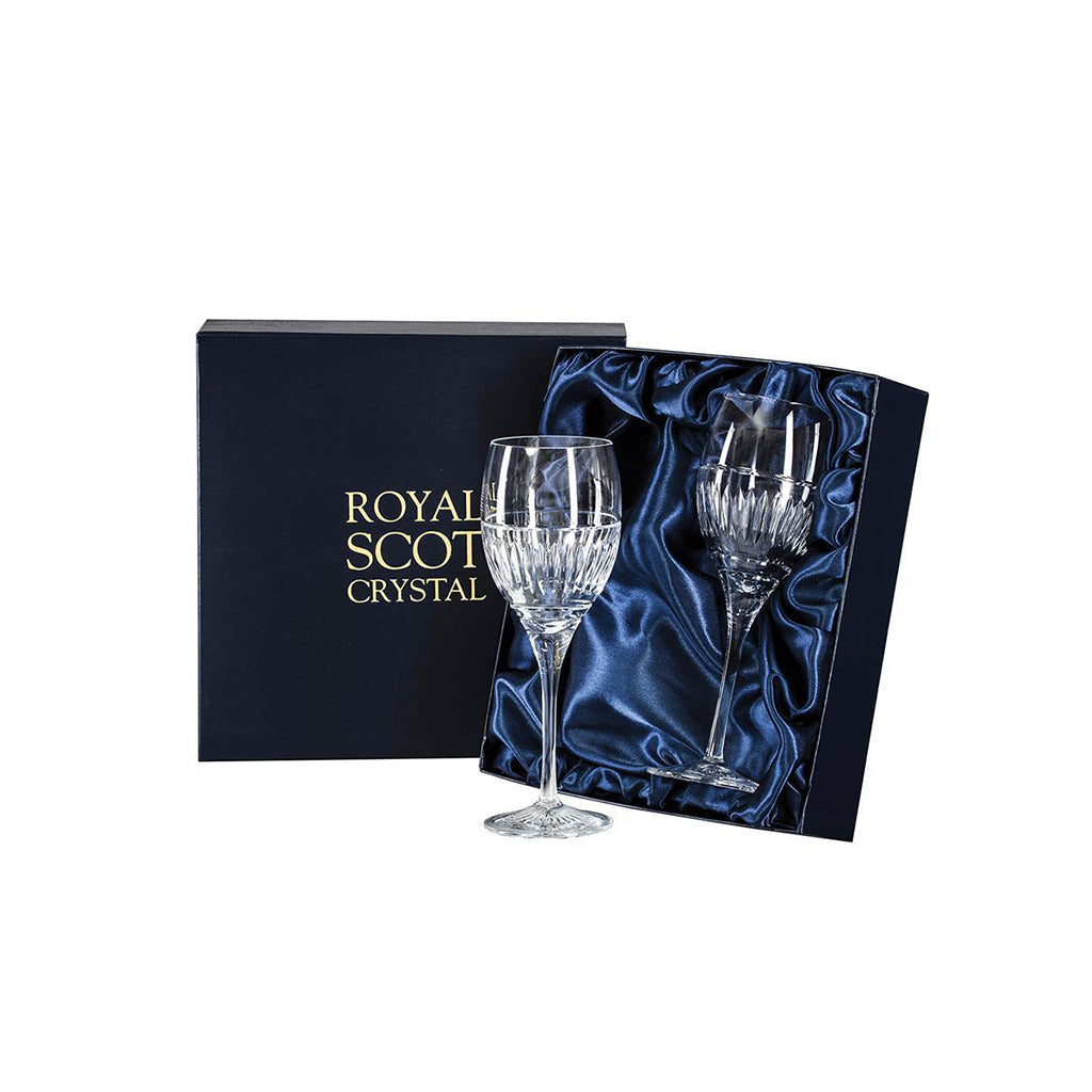 Royal Scot Crystal Art Deco Large Wine Glass Set of 2-Home & Garden > Kitchen & Dining > Tableware > Drinkware-Goviers