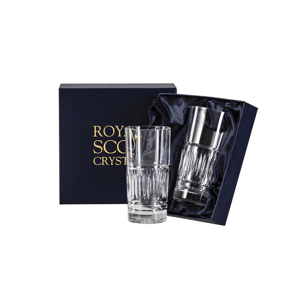 Royal Scot Crystal Art Deco Tall Tumblers Set of 2-Home & Garden > Kitchen & Dining > Tableware > Drinkware-Goviers