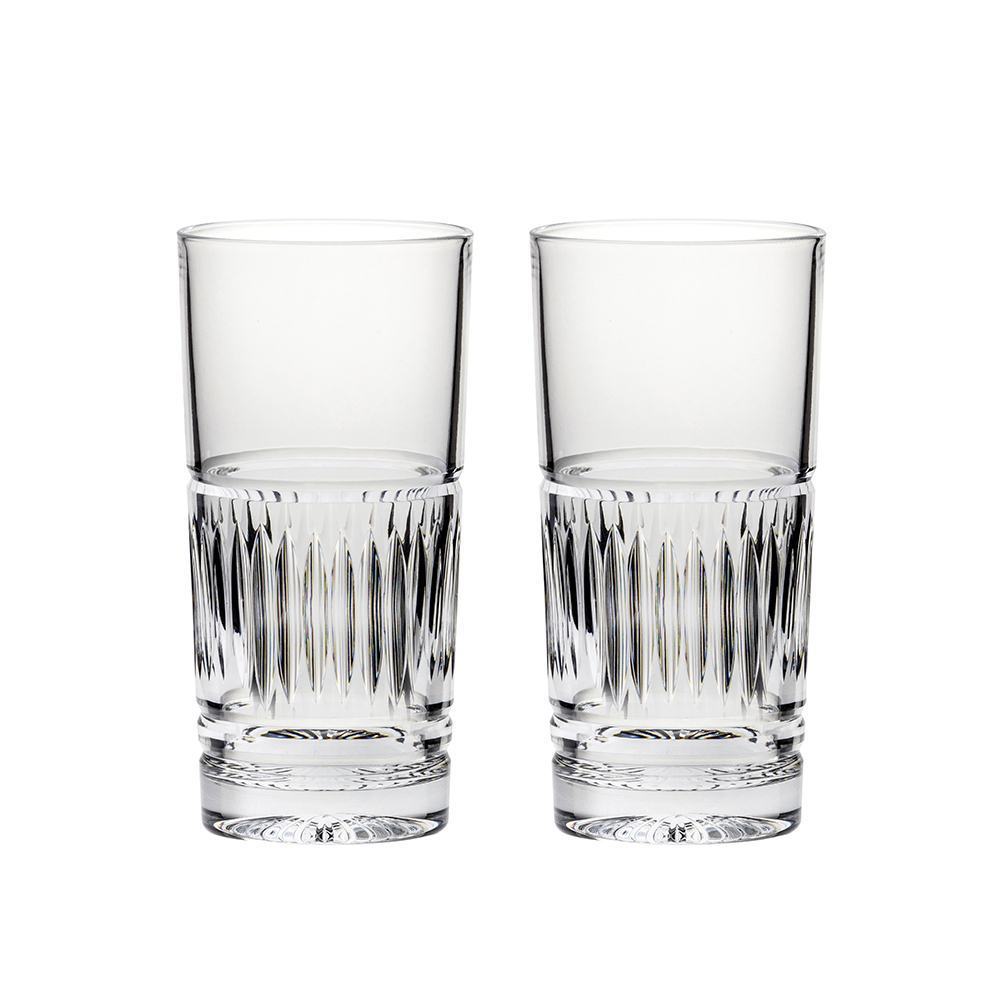 Royal Scot Crystal Art Deco Tall Tumblers Set of 2-Home & Garden > Kitchen & Dining > Tableware > Drinkware-Goviers