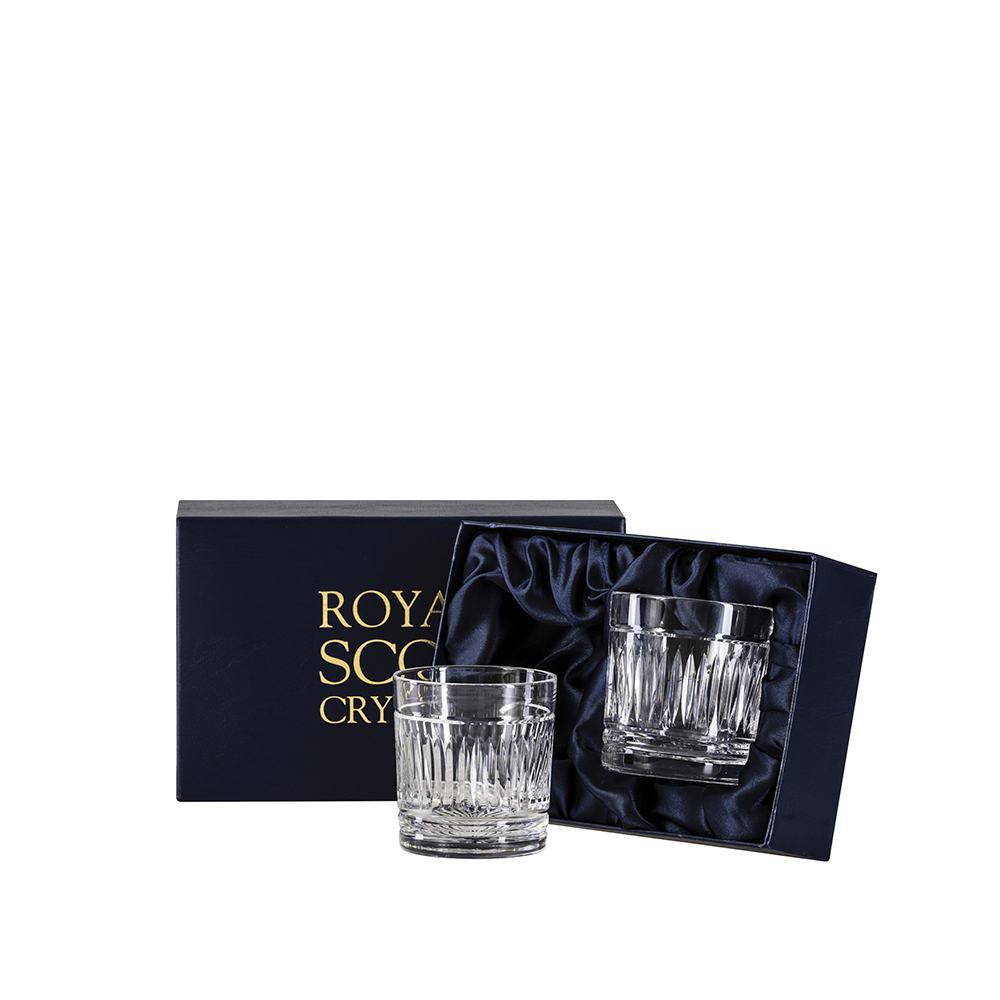 Royal Scot Crystal Art Deco Whisky Tumblers Set of 2-Home & Garden > Kitchen & Dining > Tableware > Drinkware-Goviers