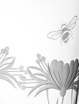 Royal Scot Crystal Bee & Honeysuckle Extra Tall Vase 12"-Home & Garden > Kitchen & Dining > Tableware > Drinkware-Goviers