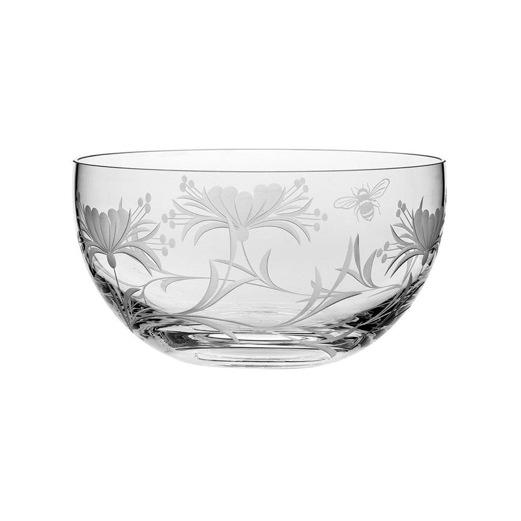 Royal Scot Crystal Bee & Honeysuckle Fruit Salad Bowl 7.5"-Home & Garden > Kitchen & Dining > Tableware > Drinkware-Goviers