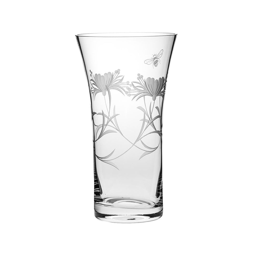 Royal Scot Crystal Bee & Honeysuckle Large Flared Vase 10.5"-Home & Garden > Kitchen & Dining > Tableware > Drinkware-Goviers