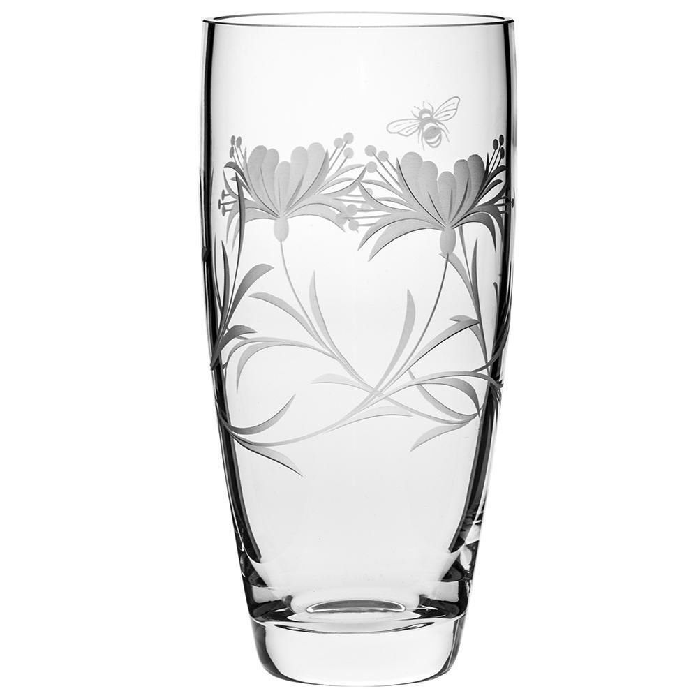 Royal Scot Crystal Bee & Honeysuckle Tall Vase 10"-Home & Garden > Kitchen & Dining > Tableware > Drinkware-Goviers