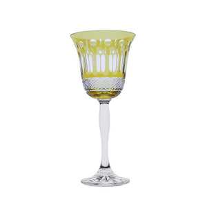 Royal Scot Crystal Belgravia Gold Amber Large Crystal Wine Glasses Set of 2-Goviers