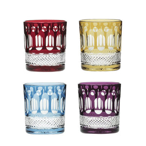 Royal Scot Crystal Belgravia Mixed Colours Large Crystal Tumblers Set of 4-Goviers