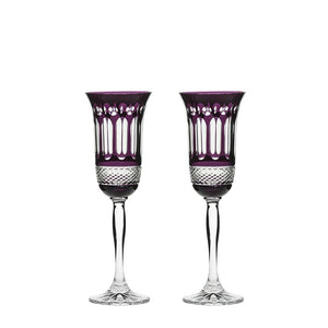 Royal Scot Crystal Belgravia Mulberry Champagne Flutes Set of 2-Goviers