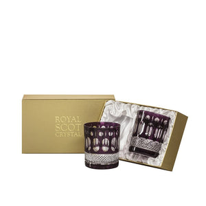 Royal Scot Crystal Belgravia Mulberry Large Crystal Tumblers Set of 2-Goviers