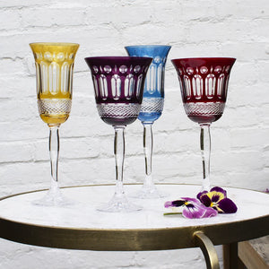 Royal Scot Crystal Belgravia Mulberry Large Crystal Wine Glasses Set of 2-Goviers