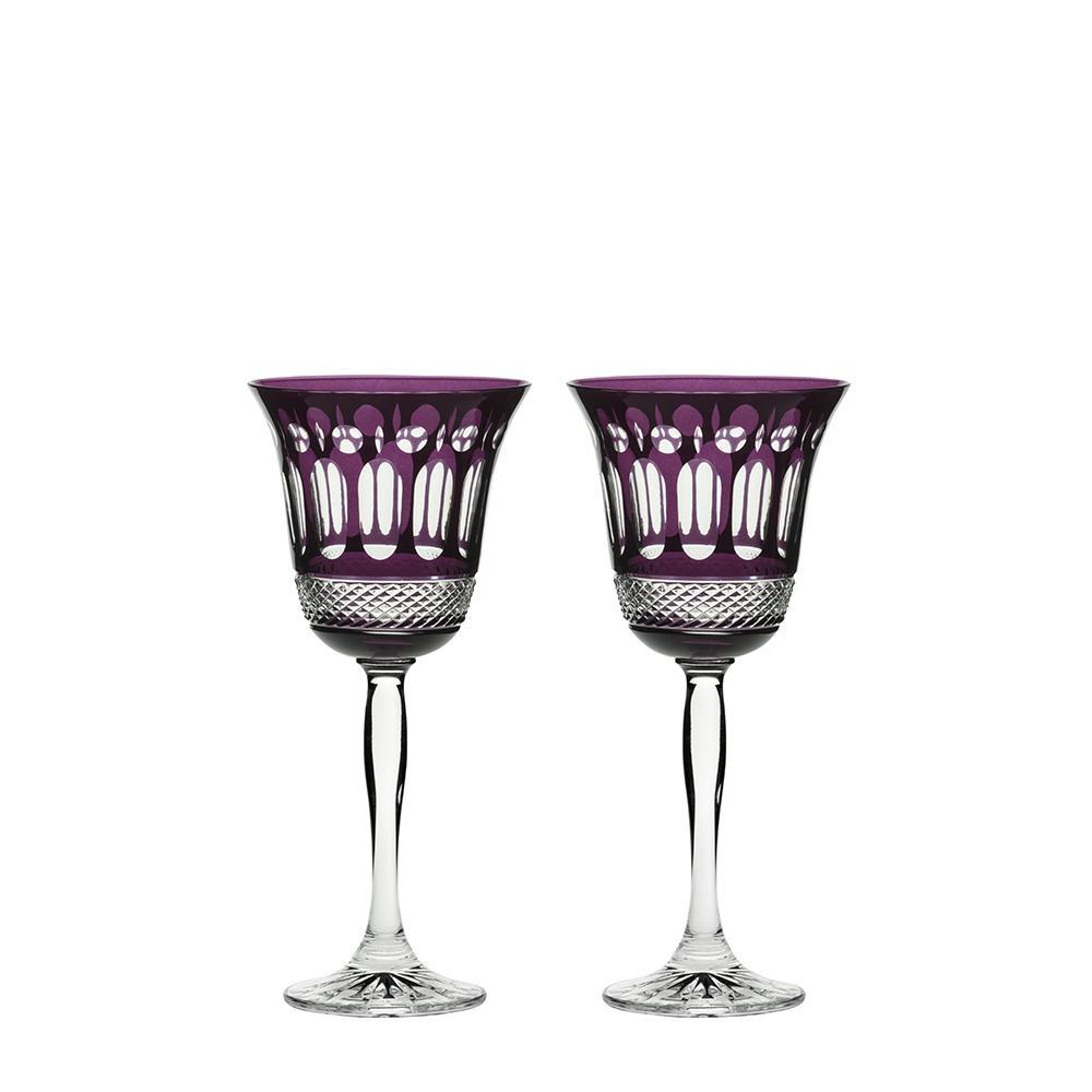Royal Scot Crystal Belgravia Mulberry Large Crystal Wine Glasses Set of 2-Goviers